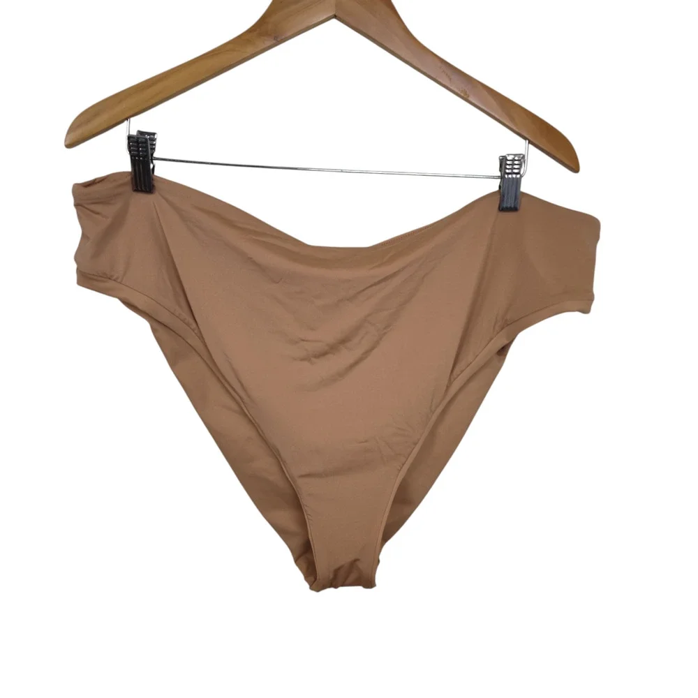 Skims Recycled Swim Mid Waist Bottom Womens 4X Ochre High Rise Bikini Briefs